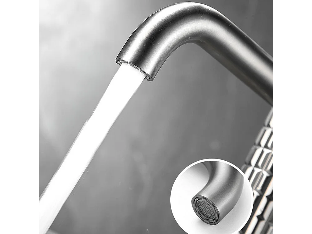 Robinet de salle de bain robinet lavabo antique à poignée unique gris noir