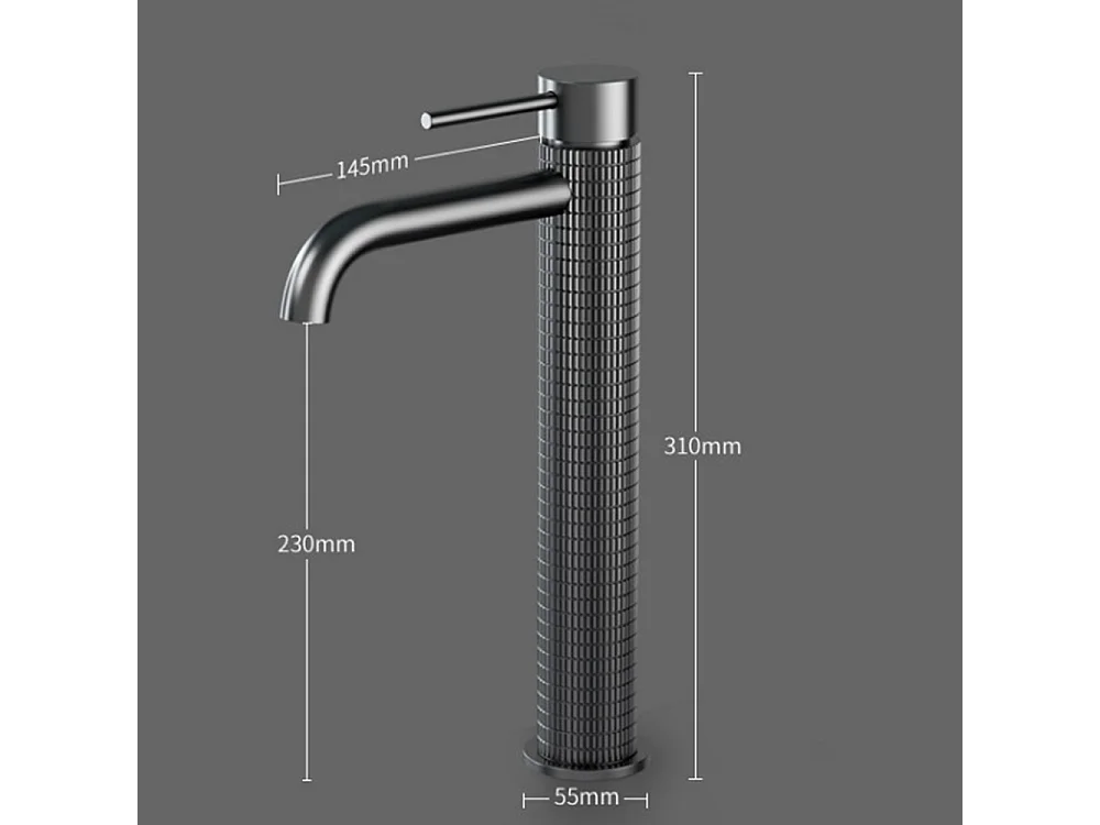 Robinet de salle de bain robinet lavabo antique à poignée unique gris noir