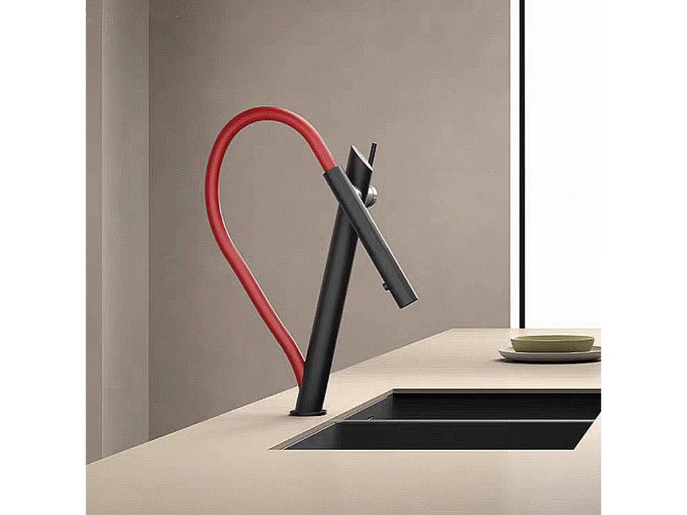 Robinet de cuisine de luxe en laiton Robinet d'évier de haut gamme Collection Style Moderne Avenir Rouge