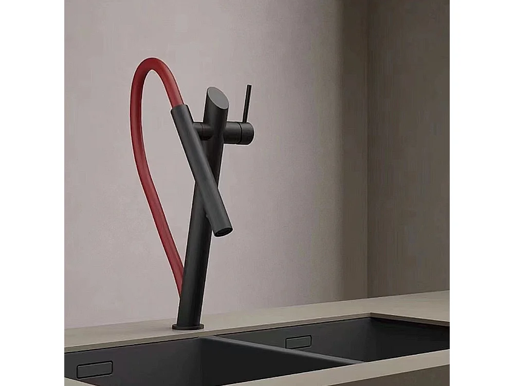 Robinet de cuisine de luxe en laiton Robinet d'évier de haut gamme Collection Style Moderne Avenir Rouge