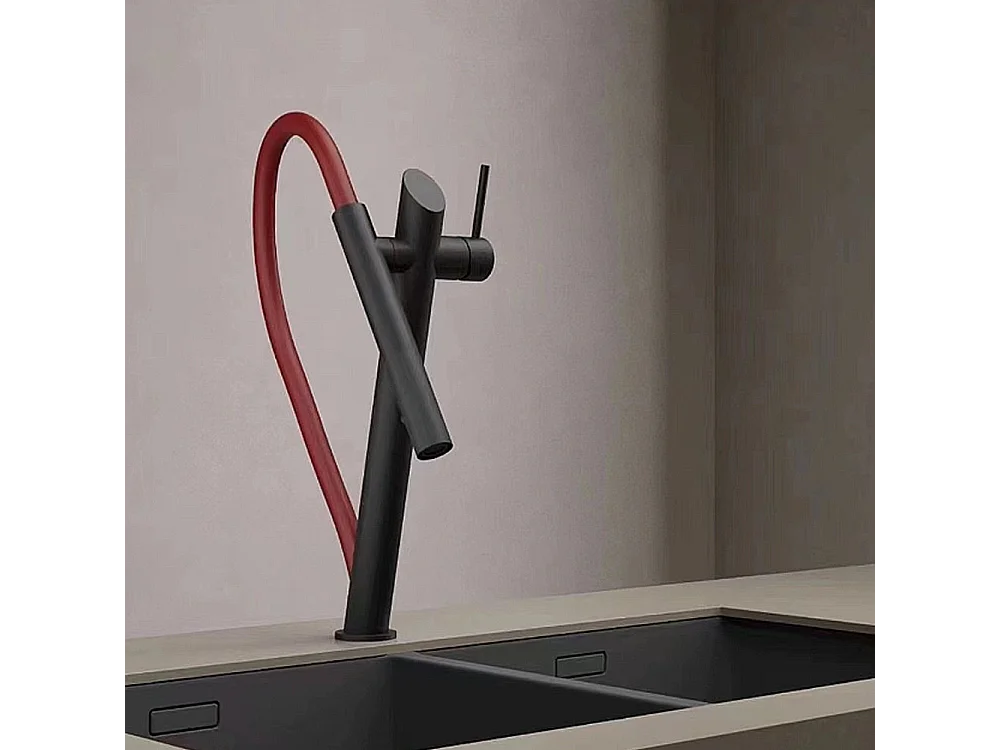 Robinet de cuisine de luxe en laiton Robinet d'évier de haut gamme Collection Style Moderne Avenir Rouge