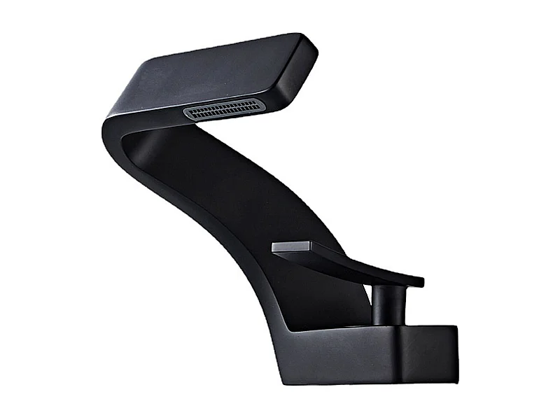 Robinet de salle de bain monocommande, cascade peinte en noir, moderne, monocommande, norme européenne