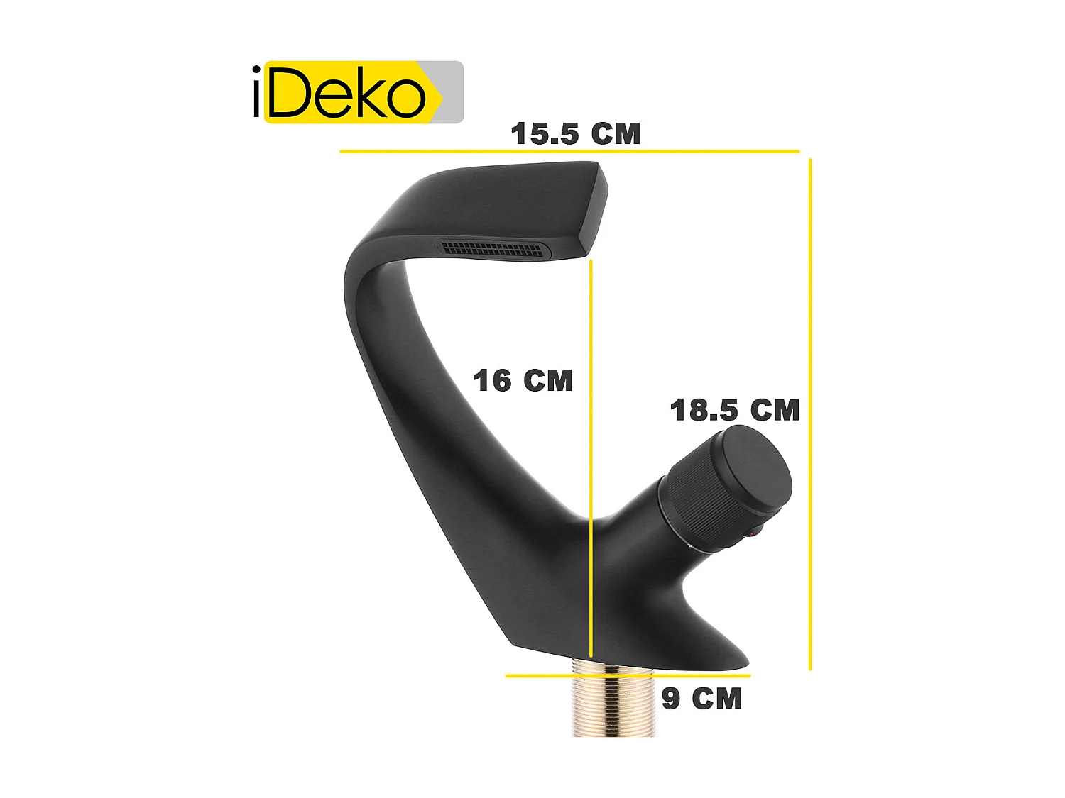 Robinet salle de bain Robinet de lavabo cascade nouvelle collection, cartouche céramique noire