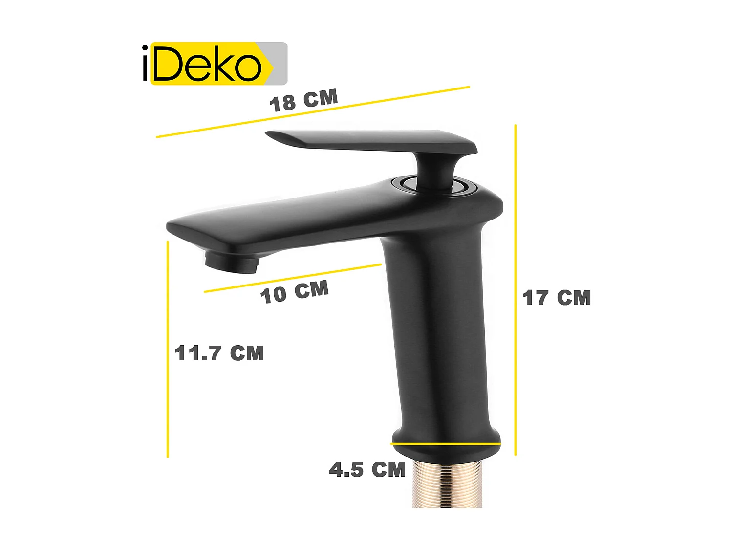 Robinet de salle de bain Robinet de lavabo à une poignée nouvelle collection Painter NOIR