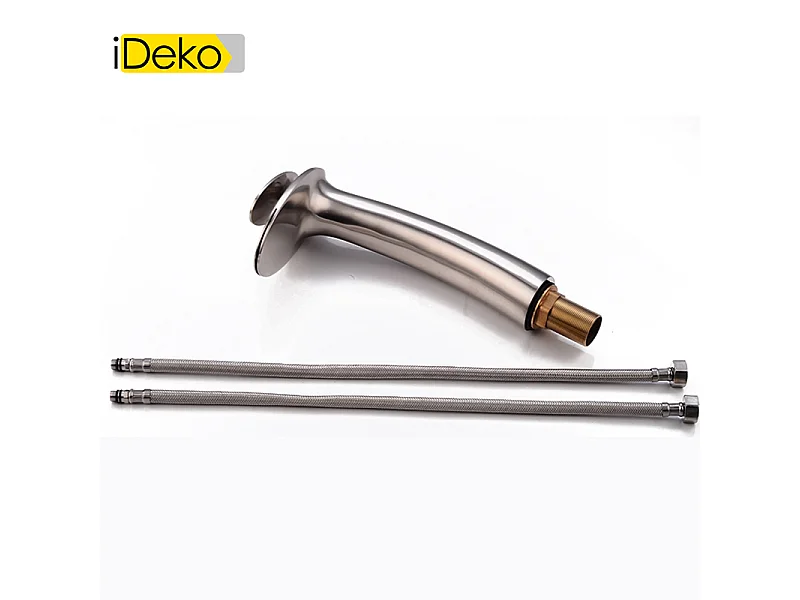 Robinet de salle de bain cascade à grand arc, mitigeur d'eau chaude et froide réglable, installation verticale, laiton et céramique