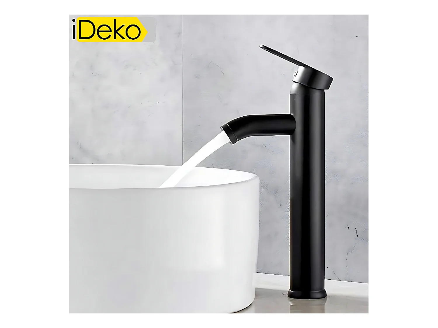 Robinet salle de bain Robinet de lavabo haut en céramique noir