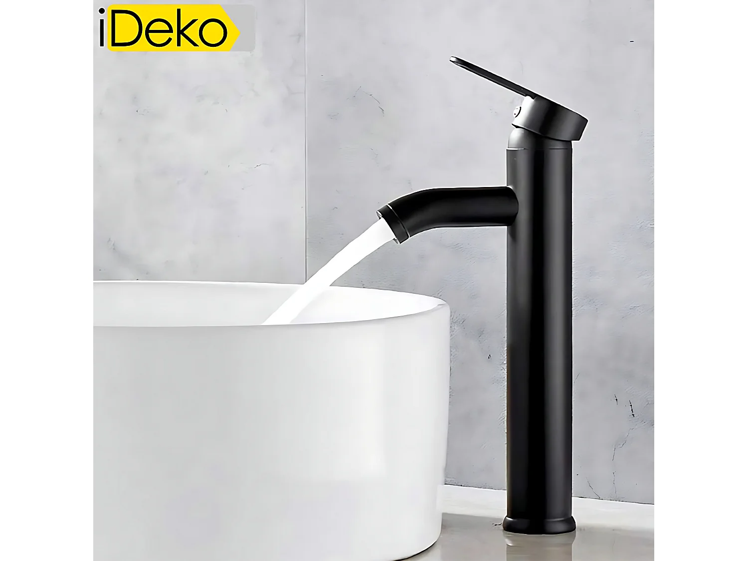 Robinet salle de bain Robinet de lavabo haut en céramique noir