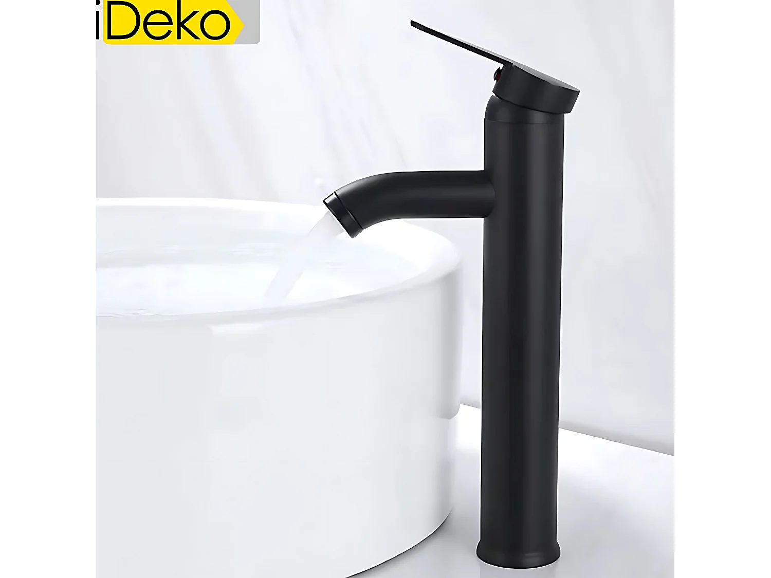 Robinet salle de bain Robinet de lavabo haut en céramique noir