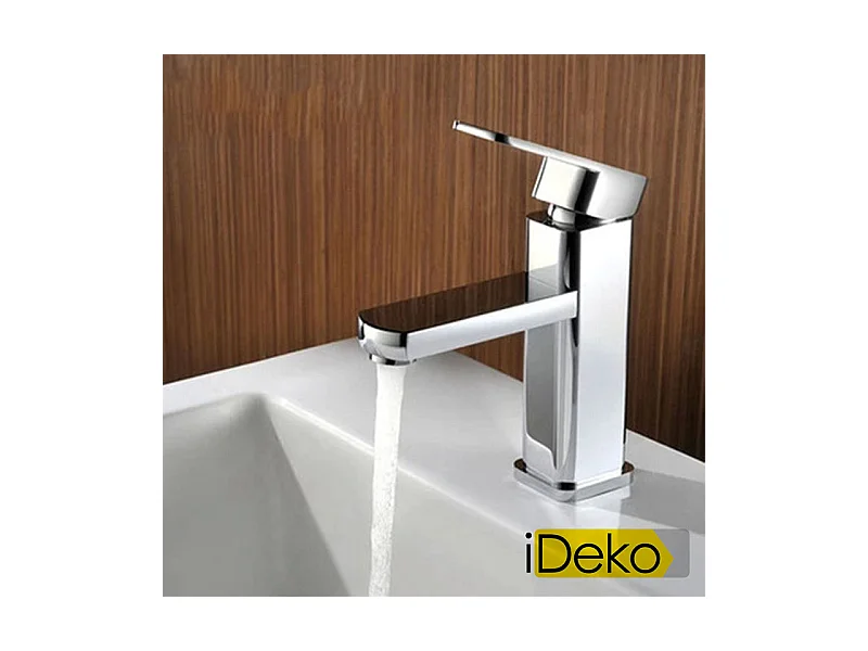 Robinet salle de bain Mitigeur de lavabo standard familial FR avec flexible chromé