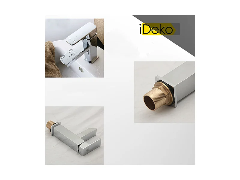 Robinet salle de bain Mitigeur de lavabo standard familial FR avec flexible chromé