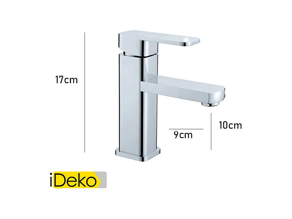 Robinet salle de bain Mitigeur de lavabo standard familial FR avec flexible chromé