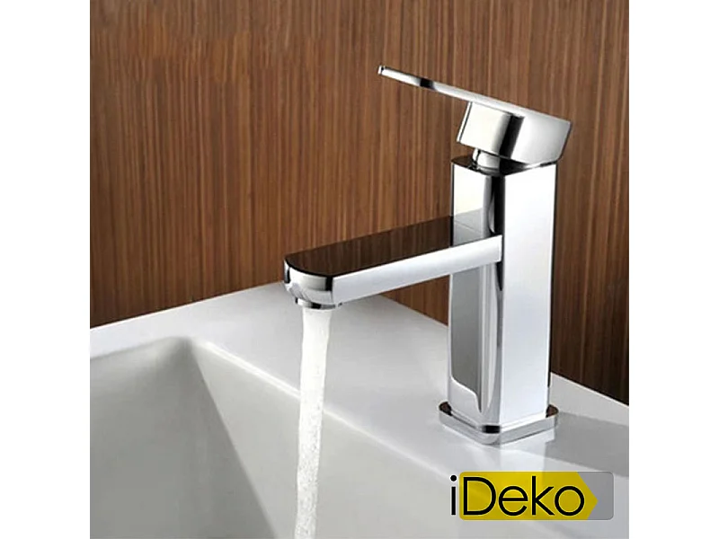 Robinet salle de bain Mitigeur de lavabo standard familial FR avec flexible chromé