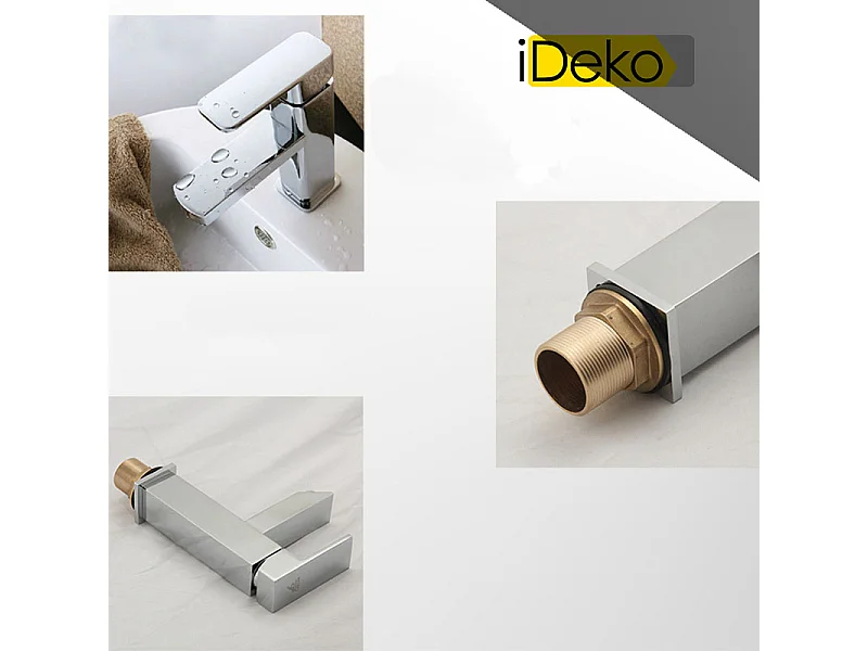 Robinet salle de bain Mitigeur de lavabo standard familial FR avec flexible chromé