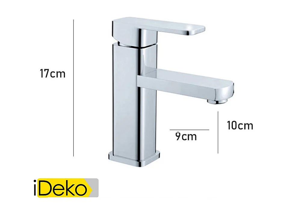 Robinet salle de bain Mitigeur de lavabo standard familial FR avec flexible chromé