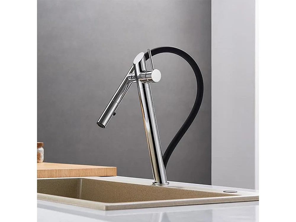 Robinet de cuisine de luxe en laiton Robinet d'évier de haut gamme Collection Style Moderne Avenir Chrome