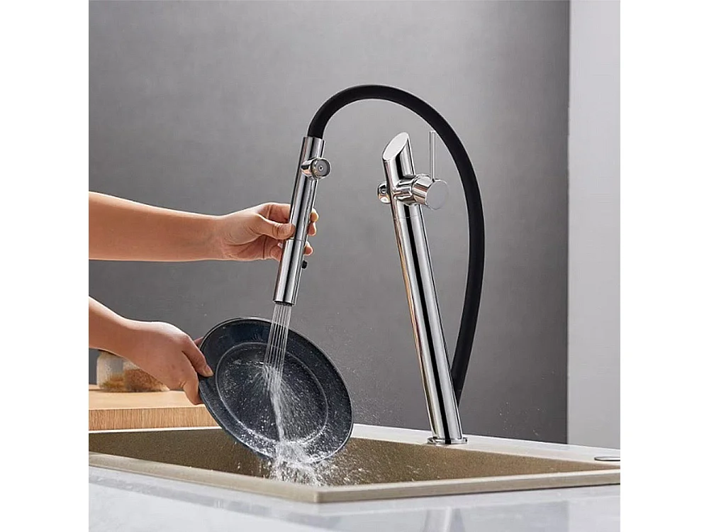 Robinet de cuisine de luxe en laiton Robinet d'évier de haut gamme Collection Style Moderne Avenir Chrome