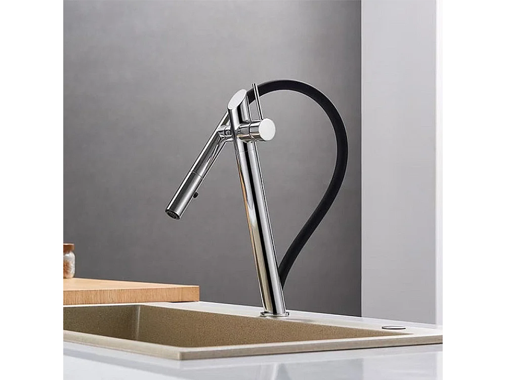 Robinet de cuisine de luxe en laiton Robinet d'évier de haut gamme Collection Style Moderne Avenir Chrome