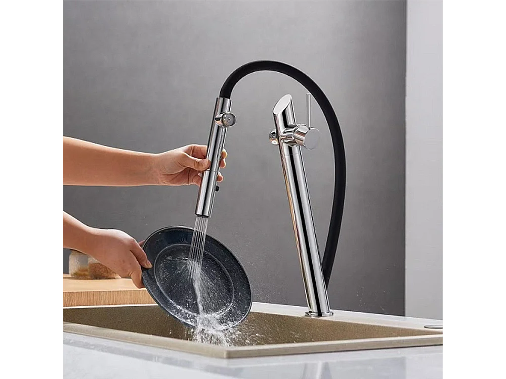 Robinet de cuisine de luxe en laiton Robinet d'évier de haut gamme Collection Style Moderne Avenir Chrome