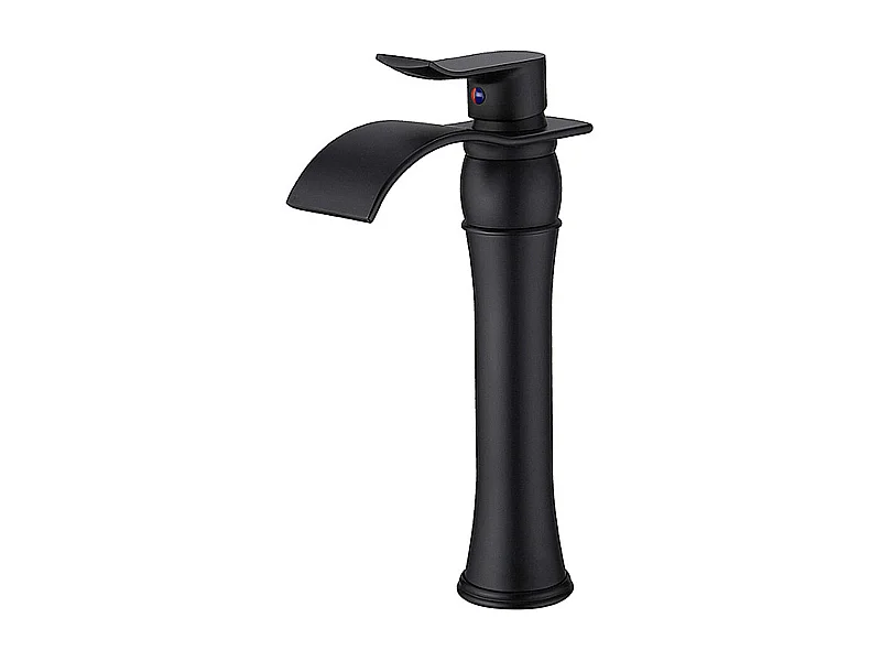 Robinet de salle de bain Mitigeur de lavabo cascade haut de gamme robinet de lavabo de peintre noir, style rétro