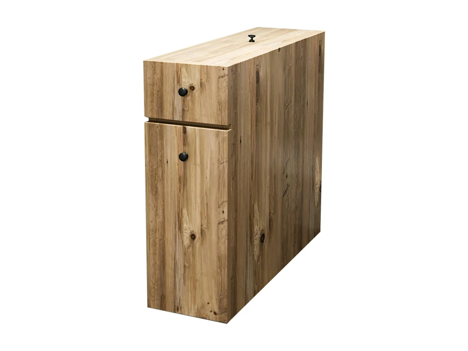 Meuble WC effet bois clair, 2 tiroirs 1 porte MARFA