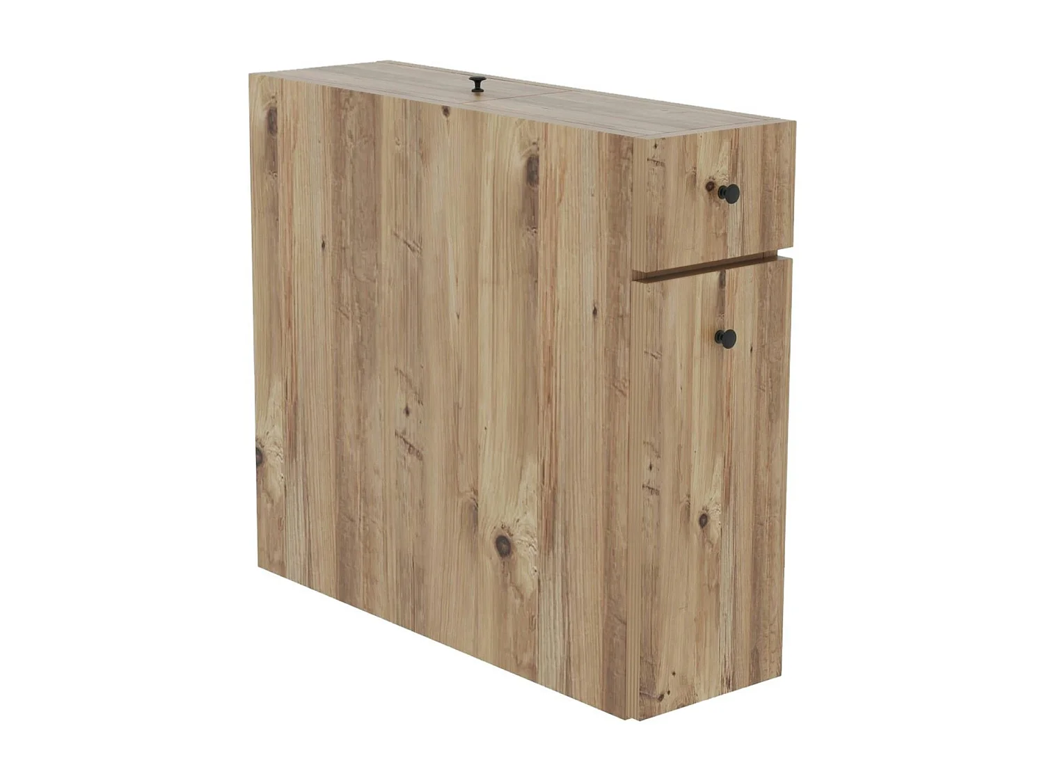 Meuble WC effet bois clair, 2 tiroirs 1 porte MARFA