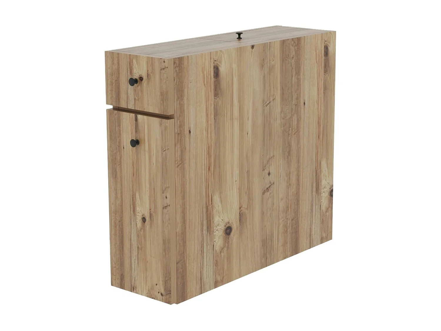 Meuble WC effet bois clair, 2 tiroirs 1 porte MARFA