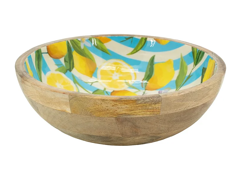 Corbeille en Manguier et Résine Citron