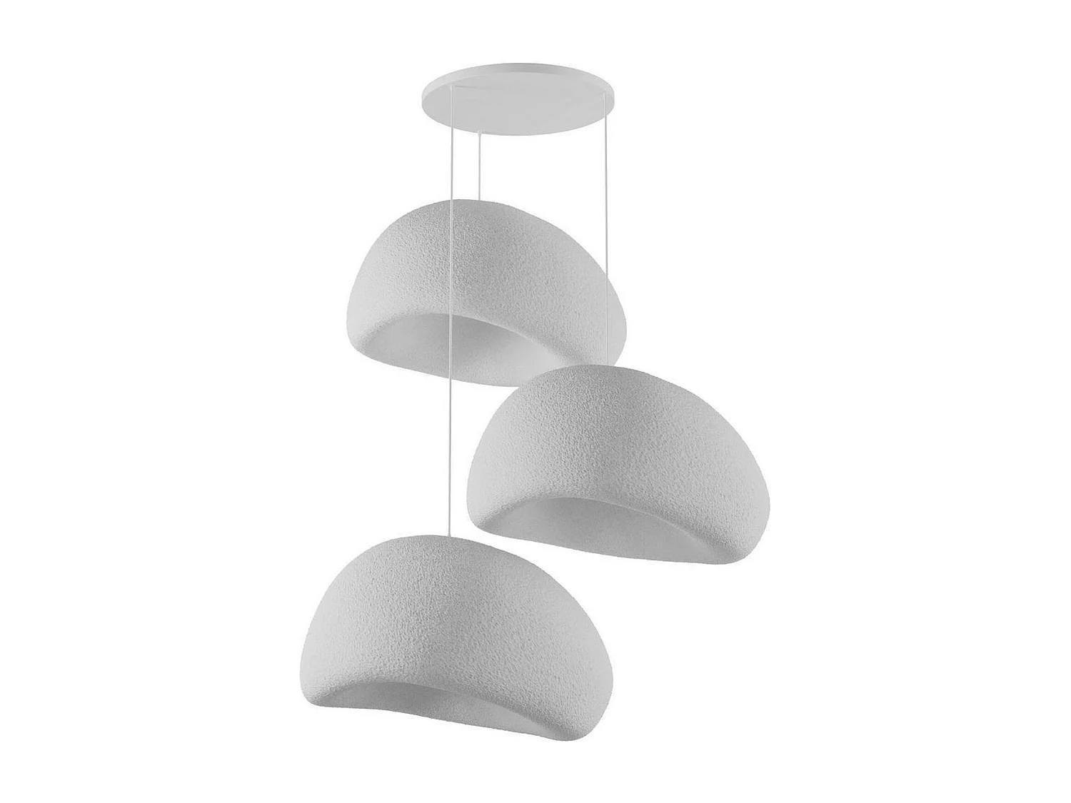 Suspension salon design blanche 3 abat-jour 80 cm NOXIS