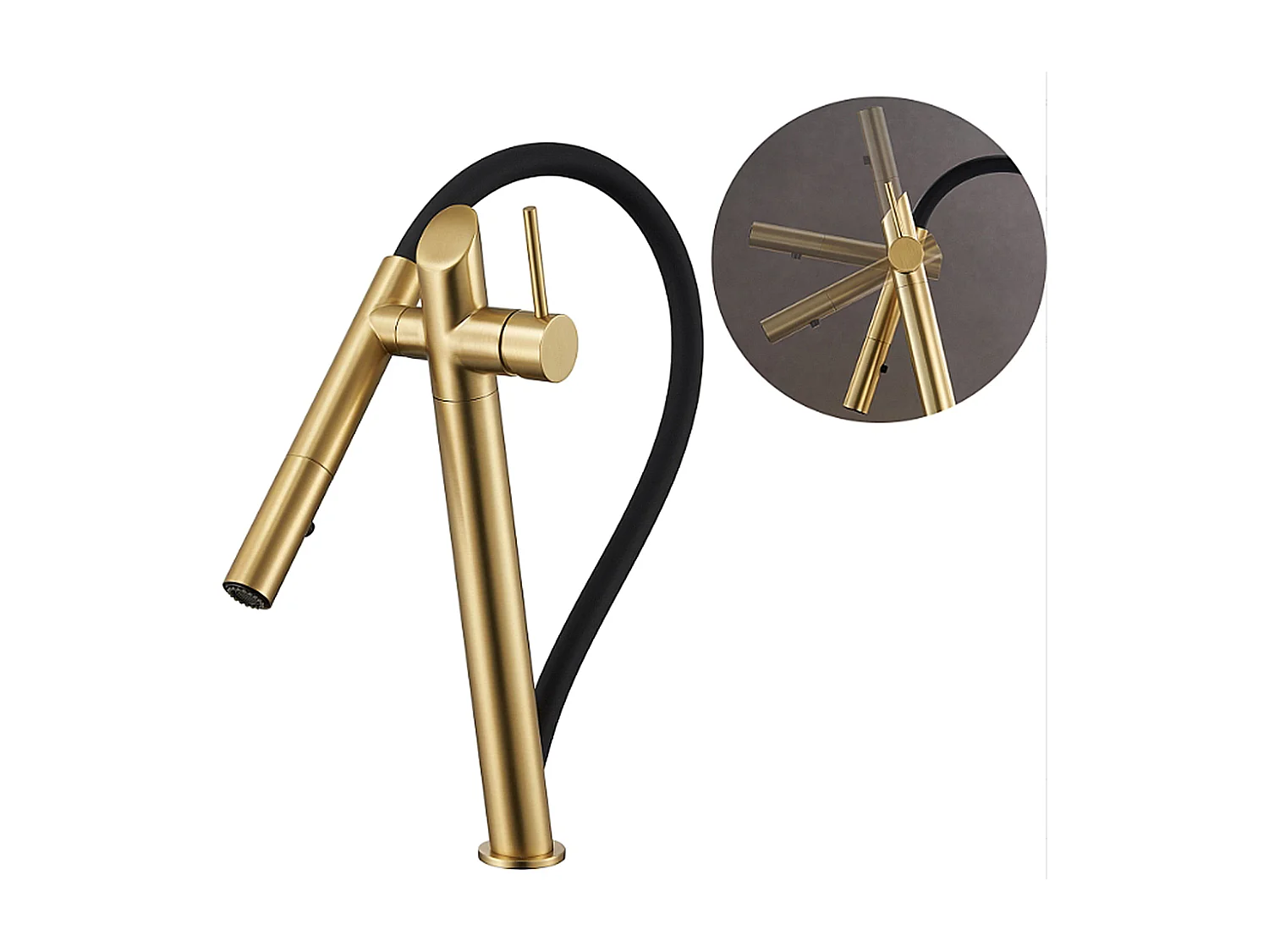 Robinet de cuisine de luxe en laiton Robinet d'évier de haut gamme Collection Style Moderne Avenir Doré