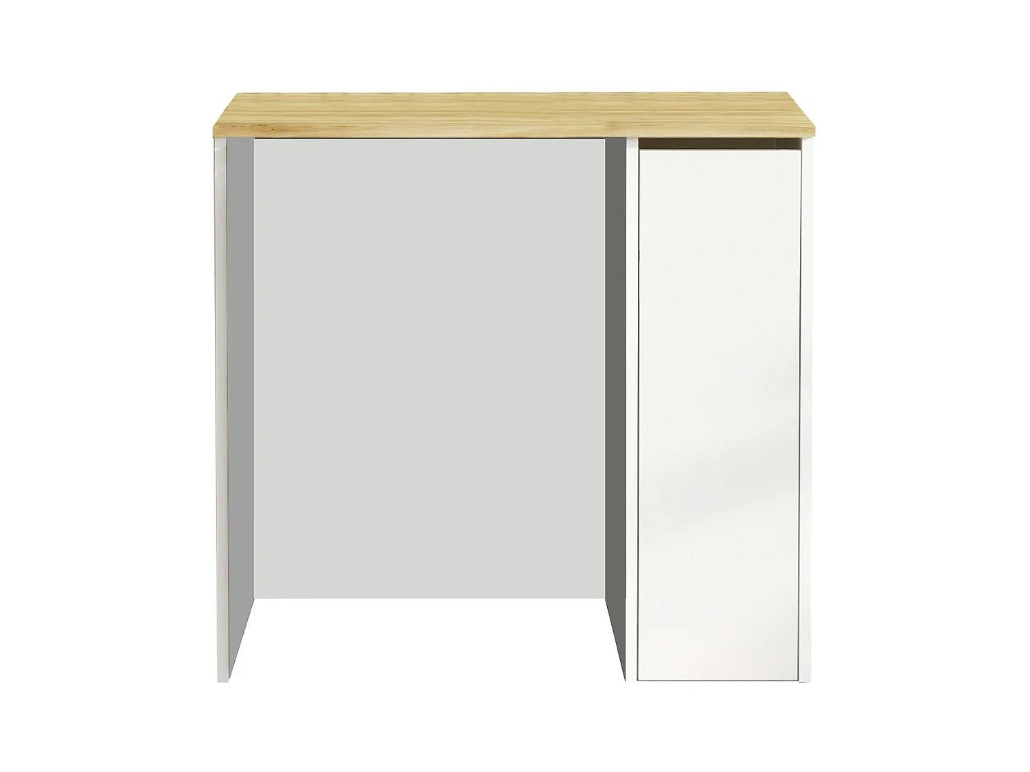 Meuble pour lave-linge 1 tiroir, blanc & bois clair MARFA