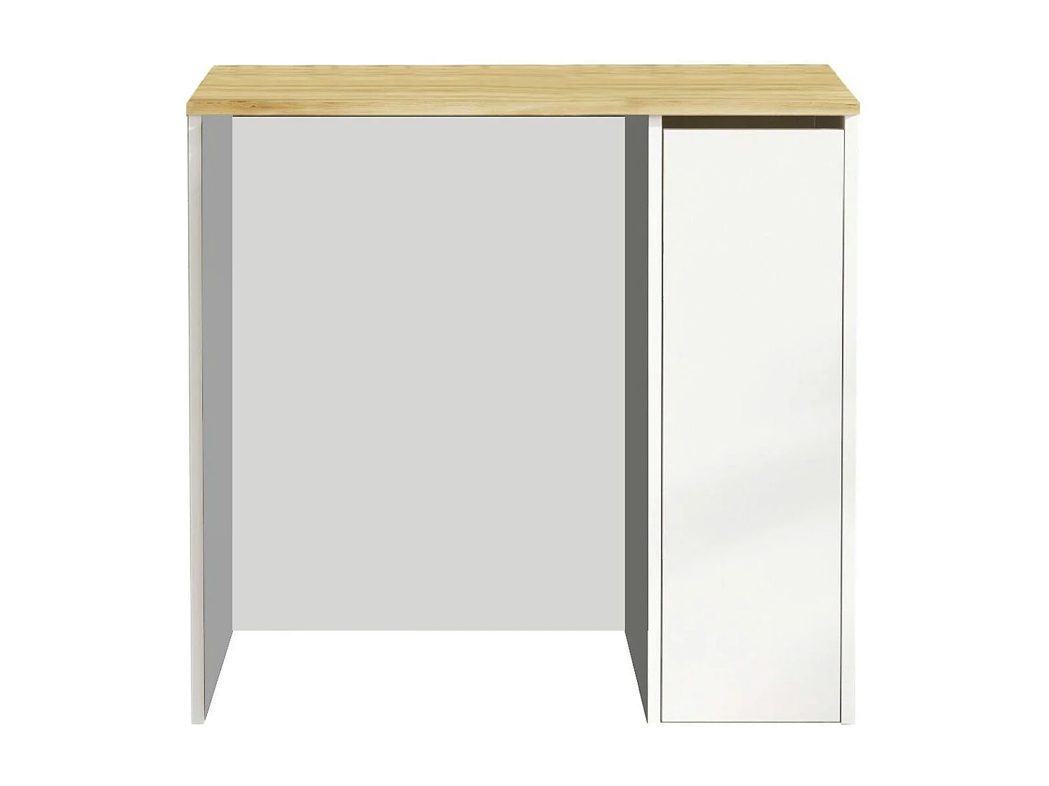 Meuble pour lave-linge 1 tiroir, blanc & bois clair MARFA