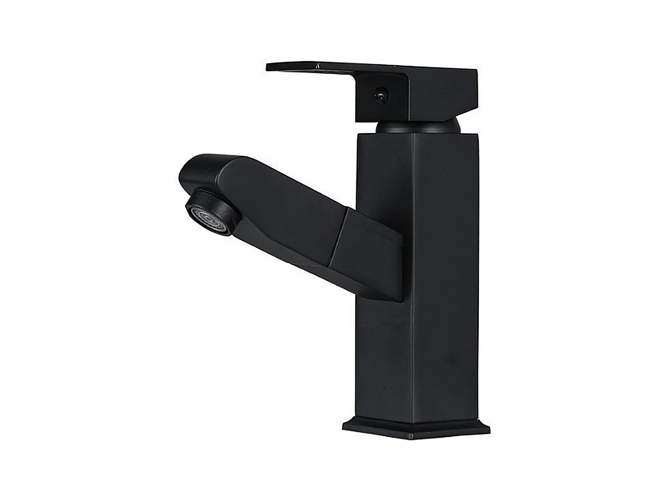 Robinet salle de bain de lavabo avec douchette extractible, norme familiale, noir