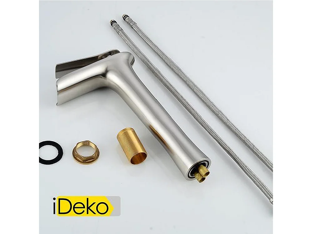 Robinet de salle de bain, mitigeur de lavabo haut, bronze nickelé