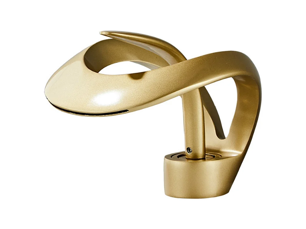 Robinet de salle de bain cascade moderne haut de gamme avec mitigeur de lavabo, robinet de lavabo doré