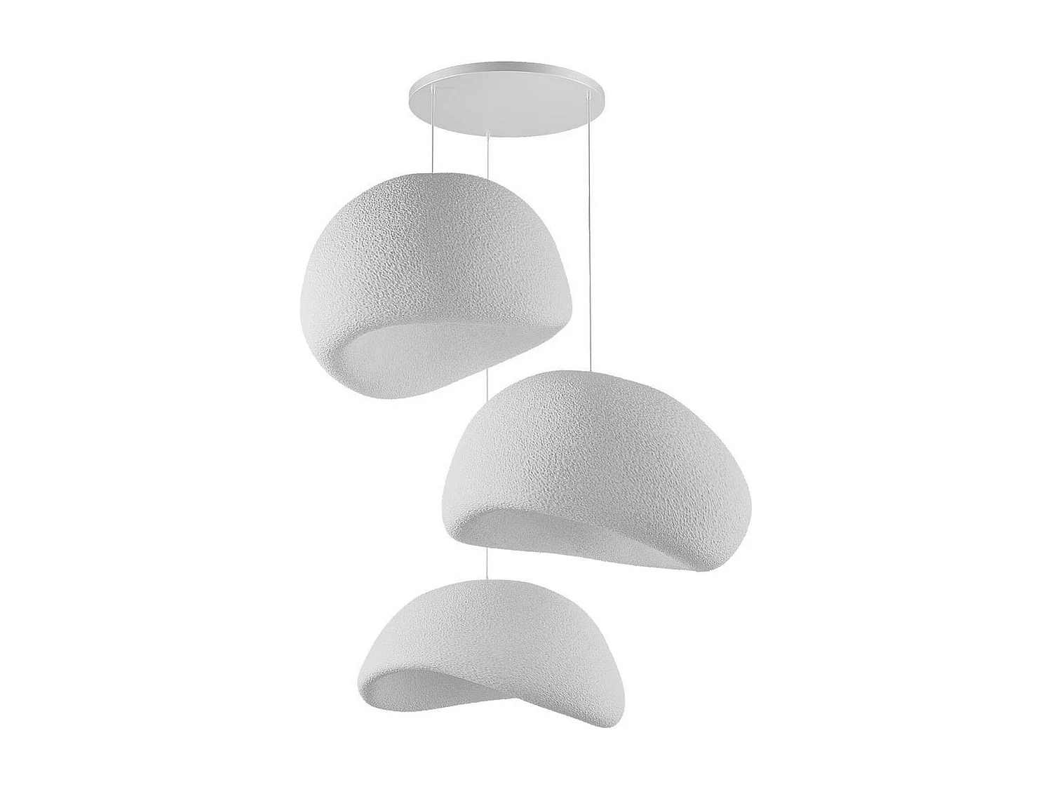 Suspension salle à manger design blanche 3 abat-jour NOXIS