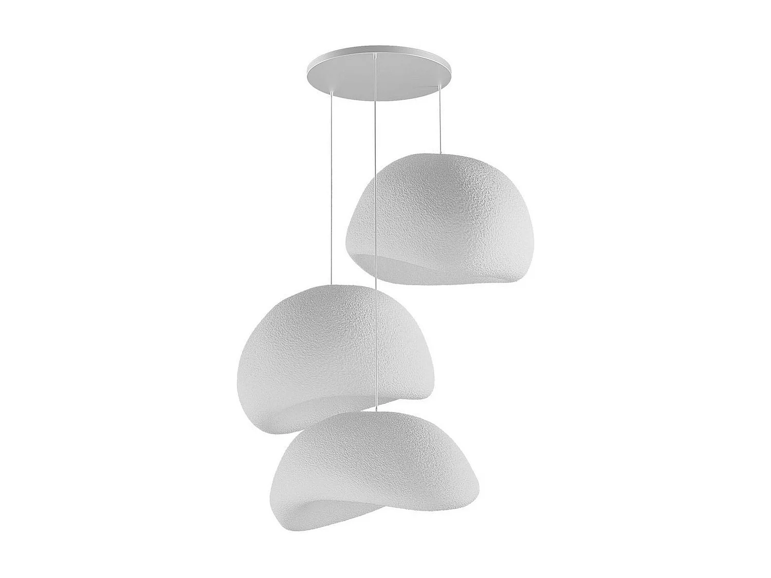 Suspension salle à manger design blanche 3 abat-jour NOXIS