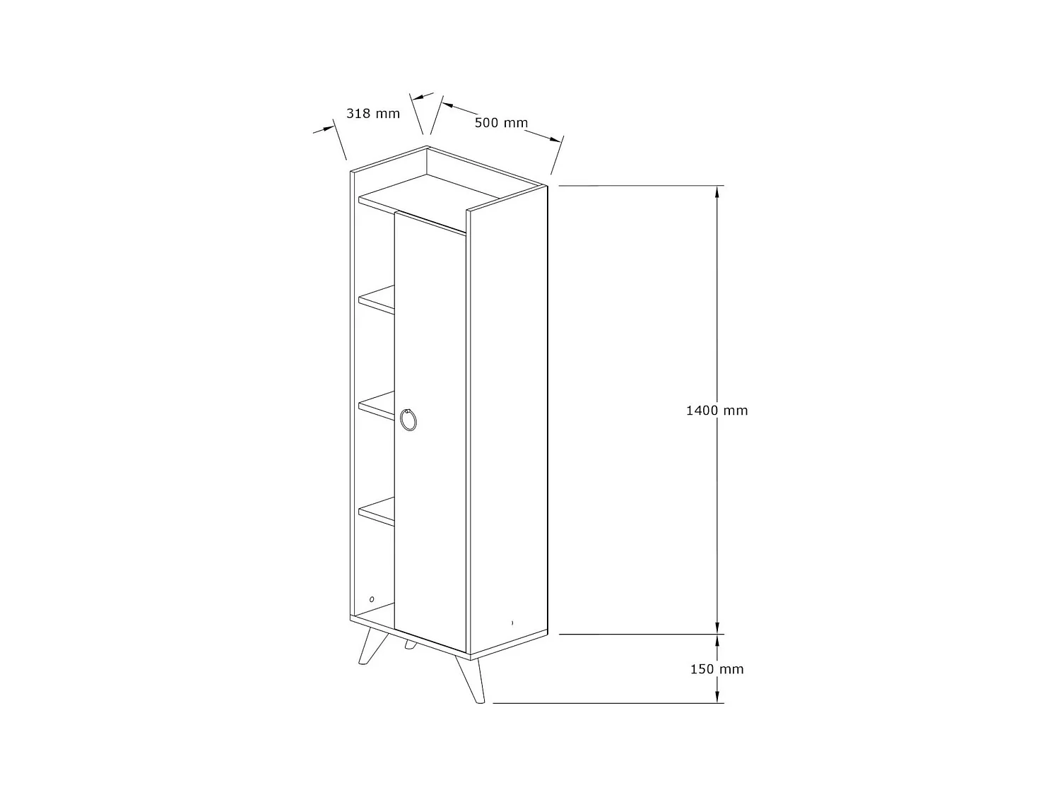 Colonne salle de bains blanche, rangements mixtes MARFA