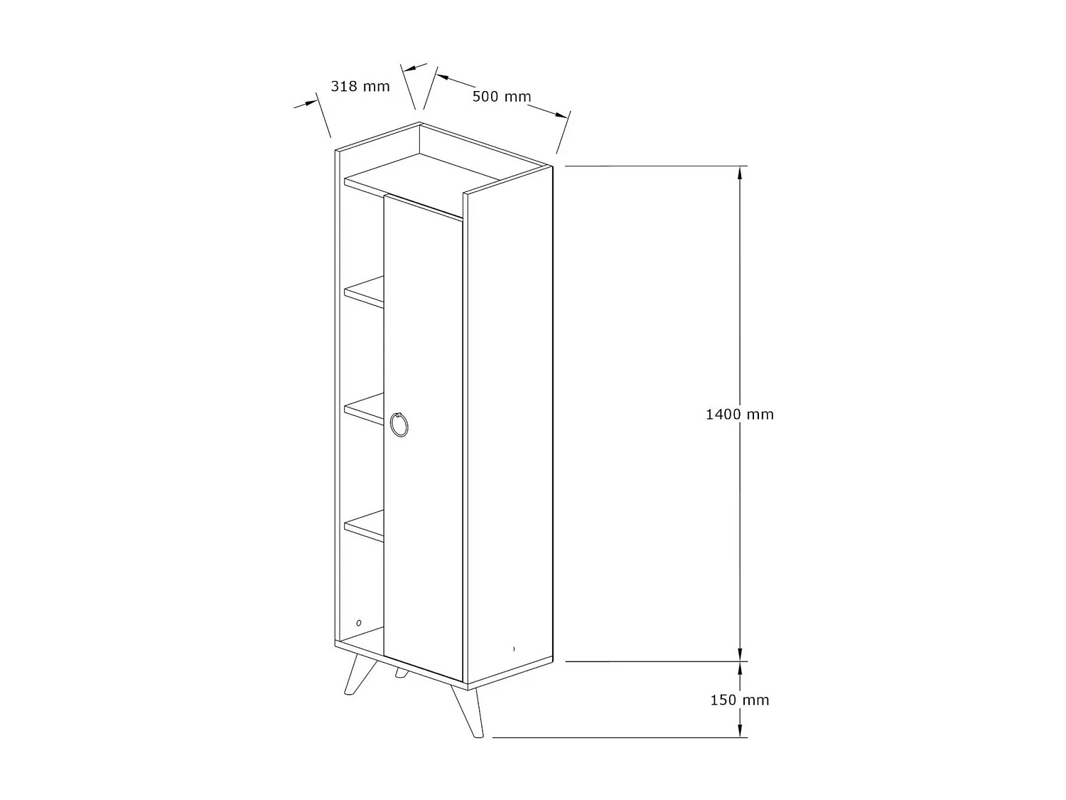 Colonne salle de bains blanche, rangements mixtes MARFA
