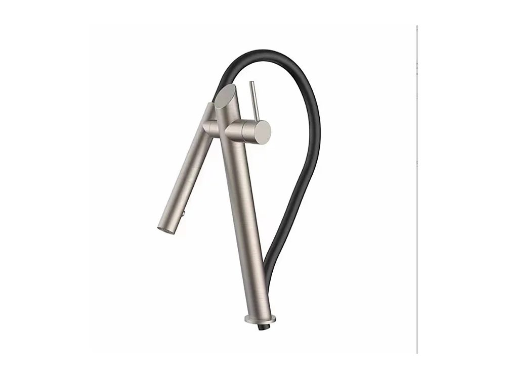 Robinet de cuisine de luxe en laiton Robinet d'évier de haut gamme Collection Style Moderne Avenir Brossé nickel