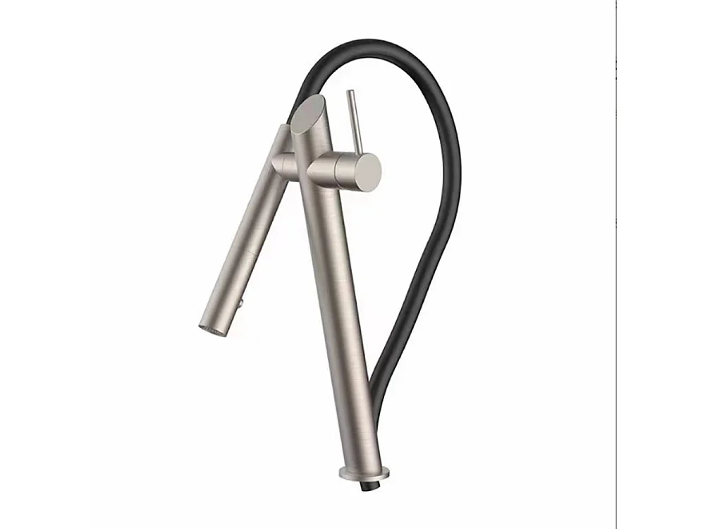 Robinet de cuisine de luxe en laiton Robinet d'évier de haut gamme Collection Style Moderne Avenir Brossé nickel