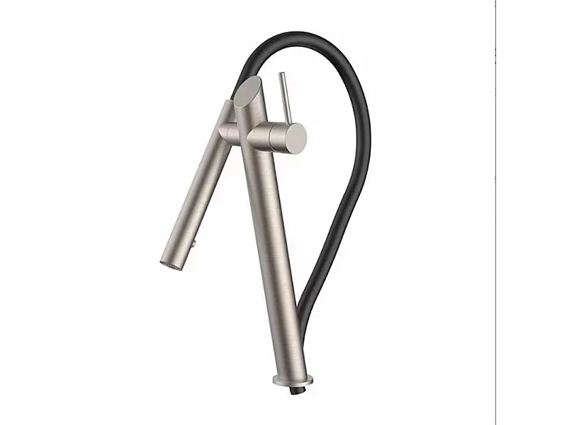 Robinet de cuisine de luxe en laiton Robinet d'évier de haut gamme Collection Style Moderne Avenir Brossé nickel