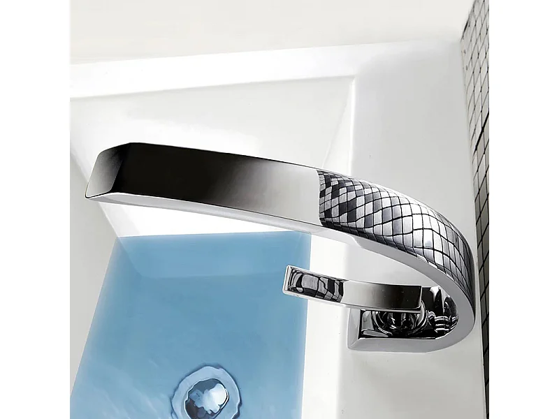 Robinet de salle de bain design moderne laiton céramique chrome, IDK6101-1, avec flexibles