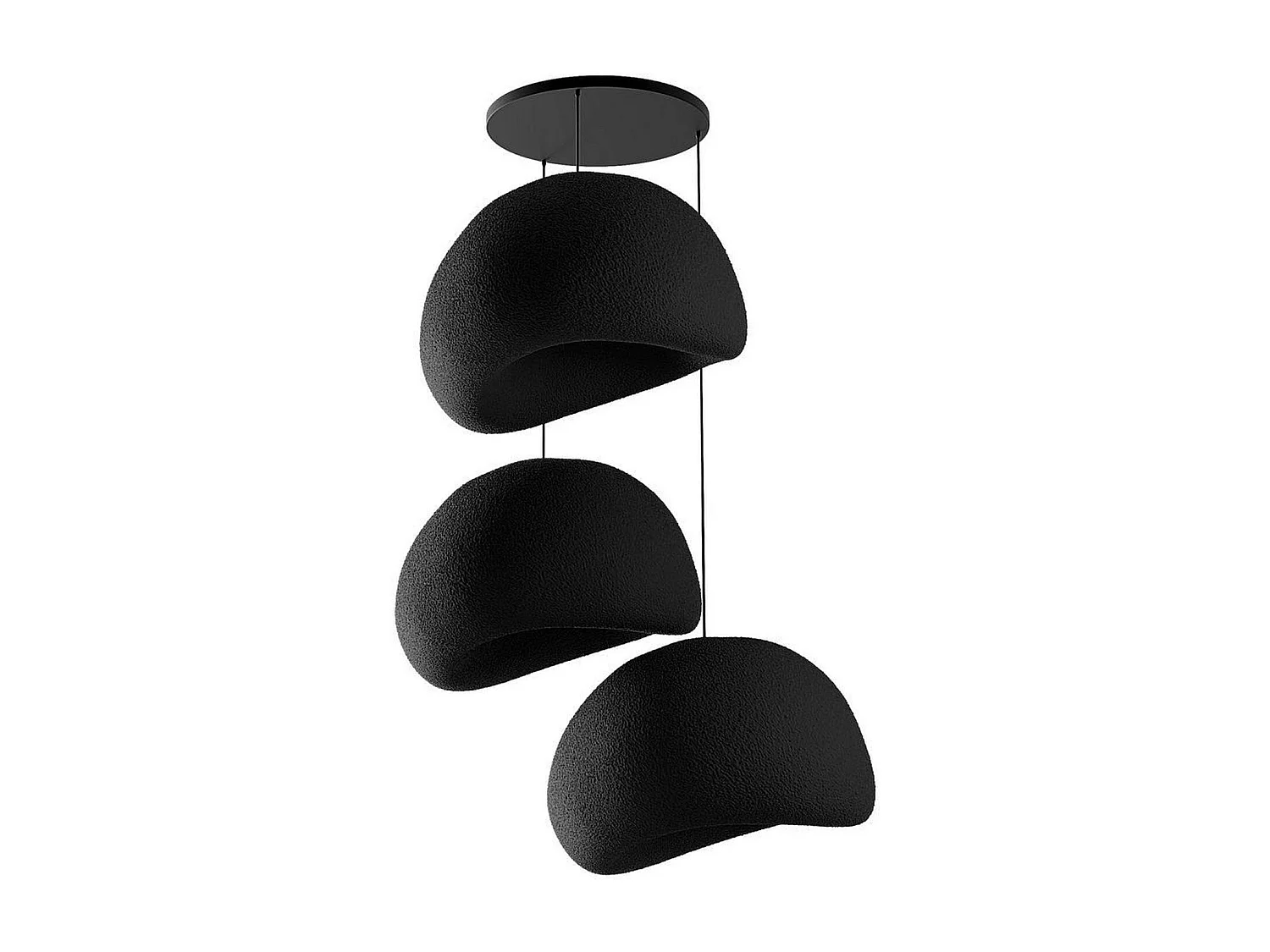 Suspension salon design noire 3 abat-jour 80 cm NOXIS