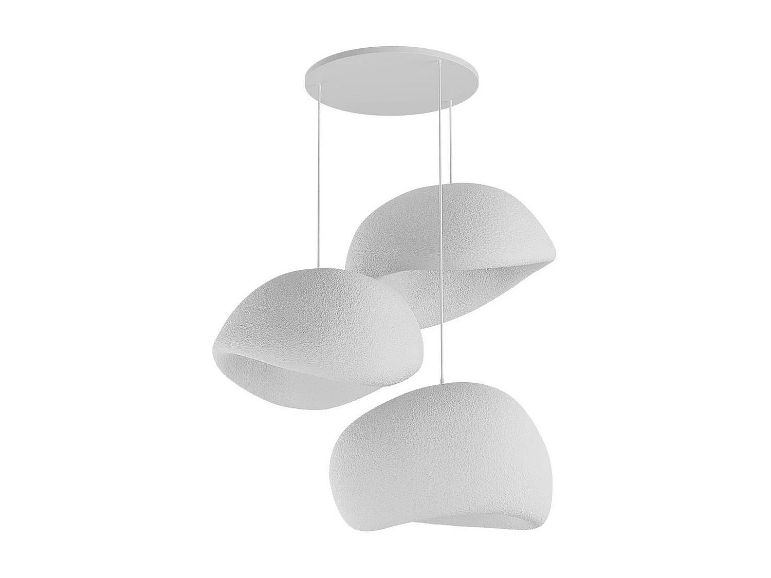 Suspension blanche 3 lampes design organique 80 cm NOXIS