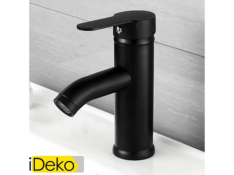 Robinet de salle de bain robinet pour lavabo standard familial  noir