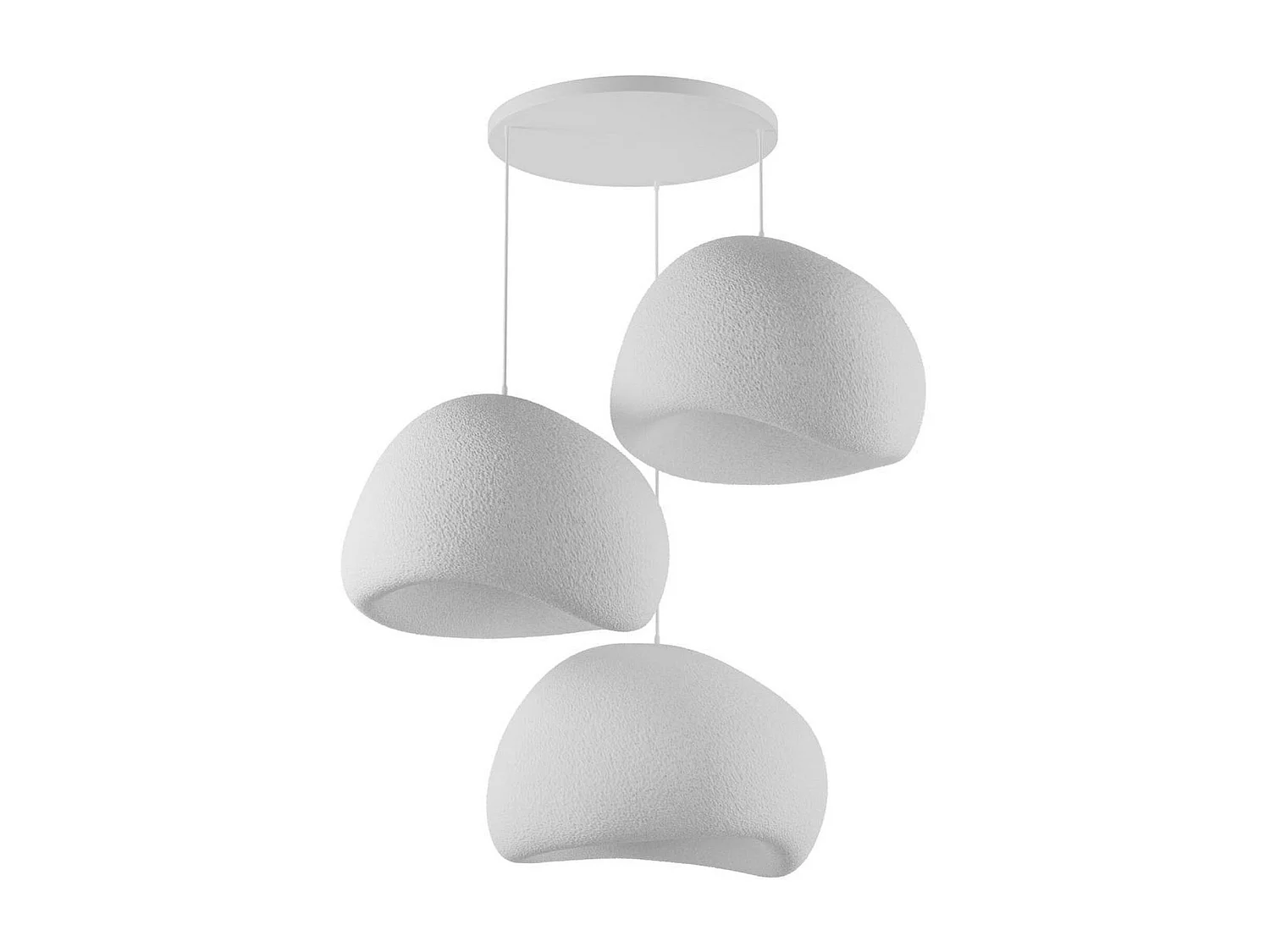 Suspension blanche design 3 abat-jour organiques 42 cm NOXIS