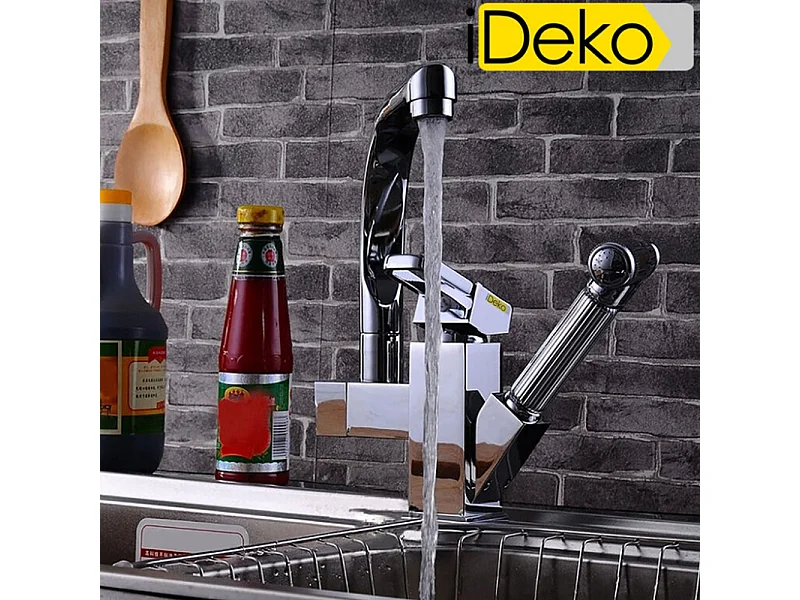 Robinet de cuisine à double usage avec bec rétractable