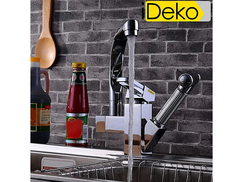 Robinet de cuisine à double usage avec bec rétractable