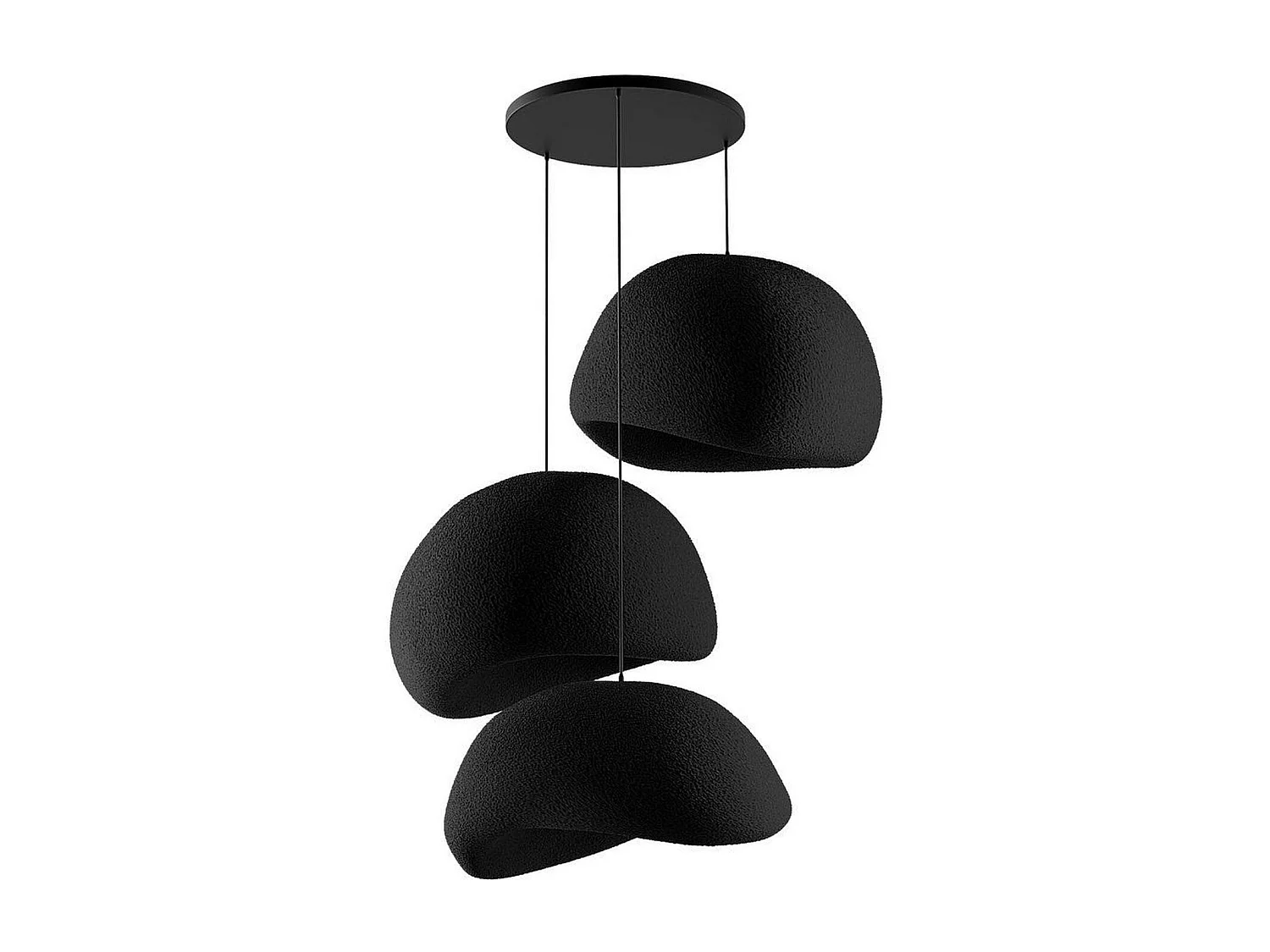 Suspension salle à manger design noire 3 abat-jour NOXIS