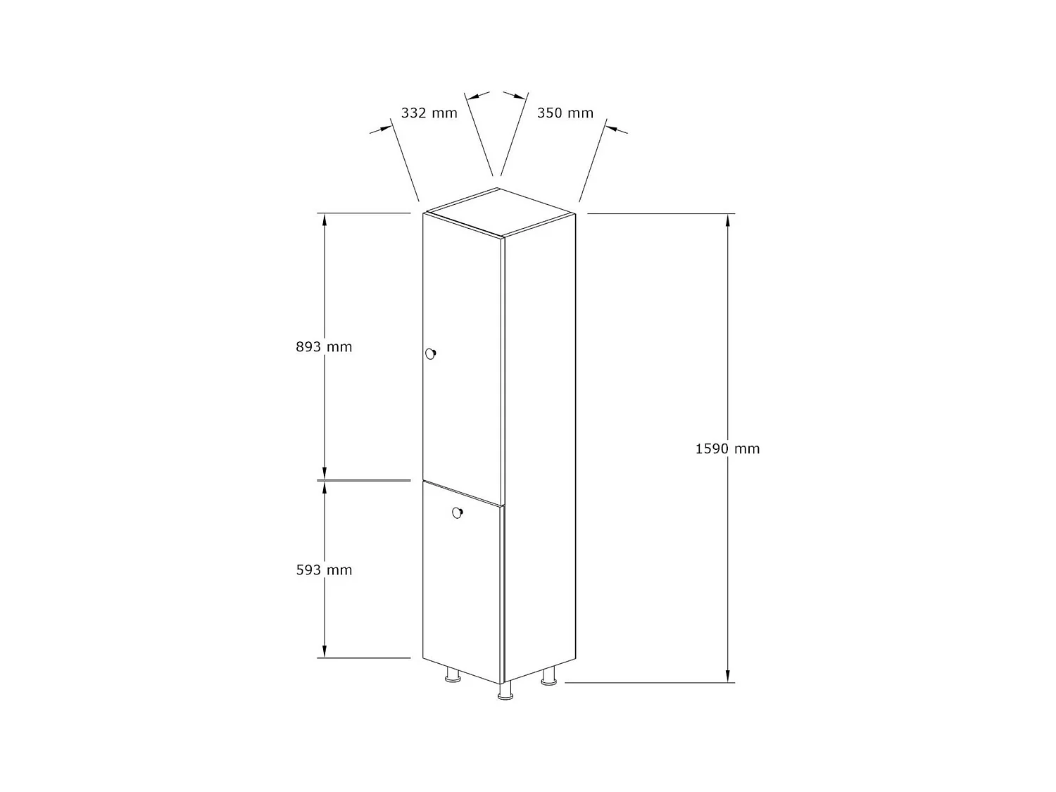 Colonne salle de bains effet noyer, porte & panier linge MARFA